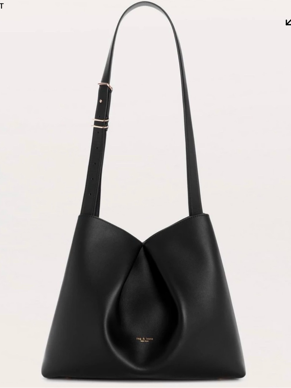 rag & bone Black Bloom Large Leather Shoulder Bag